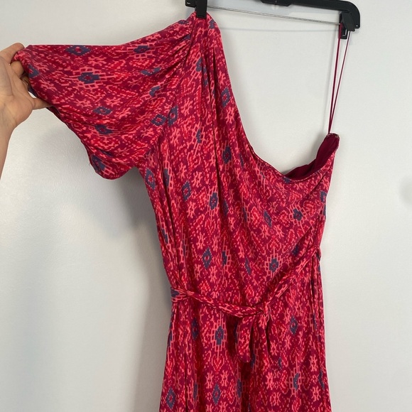 Ralph Lauren Pink Fuchsia Geo-Print Jersey One-Shoulder Dress Womens Sz 20W - Picture 7 of 13